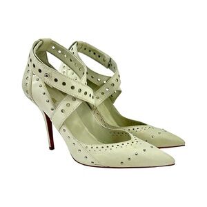 Narciso Rodriguez SS 2011 Mint Green Studded Leather Stiletto Pumps sz 39